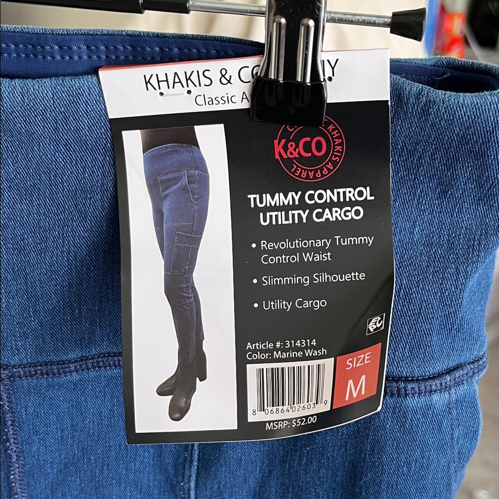#2873 NWT K & Co Blue Utility Cargo Jeggings